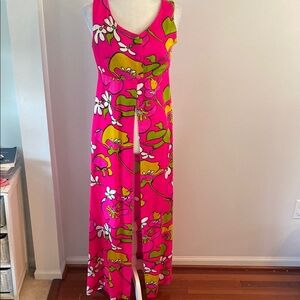 Vibrant Floral Sleeveless Tunic Dress